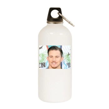 Channing Tatum White Water Bottle With Carabiner