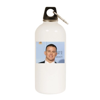 Channing Tatum White Water Bottle With Carabiner