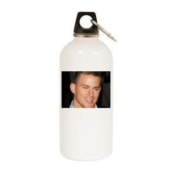 Channing Tatum White Water Bottle With Carabiner