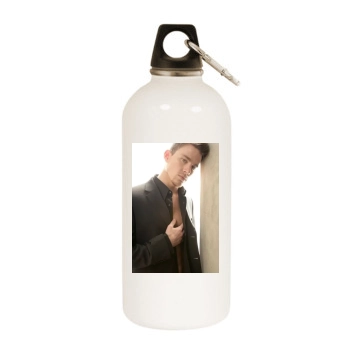 Channing Tatum White Water Bottle With Carabiner