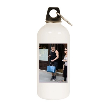 Channing Tatum White Water Bottle With Carabiner