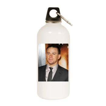 Channing Tatum White Water Bottle With Carabiner