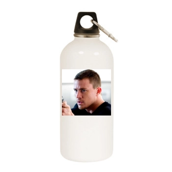 Channing Tatum White Water Bottle With Carabiner