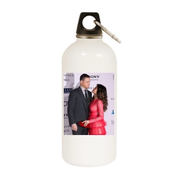 Channing Tatum White Water Bottle With Carabiner