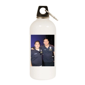 Channing Tatum White Water Bottle With Carabiner