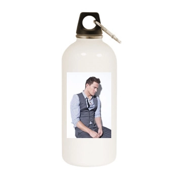 Channing Tatum White Water Bottle With Carabiner