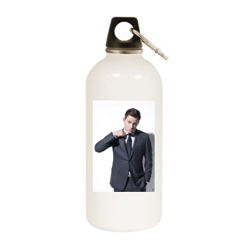 Channing Tatum White Water Bottle With Carabiner