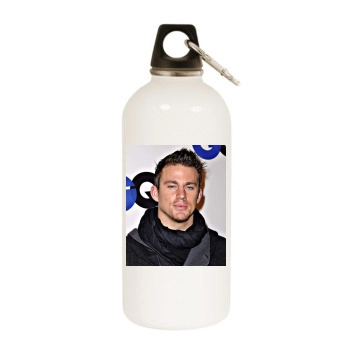 Channing Tatum White Water Bottle With Carabiner