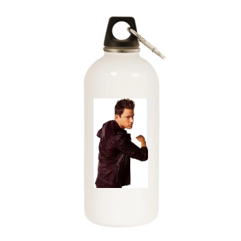 Channing Tatum White Water Bottle With Carabiner