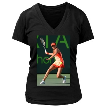 Daniela Hantuchova Women's Deep V-Neck TShirt