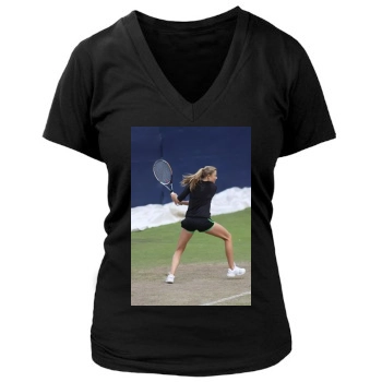 Daniela Hantuchova Women's Deep V-Neck TShirt