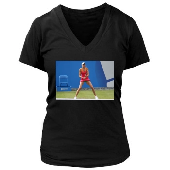 Daniela Hantuchova Women's Deep V-Neck TShirt