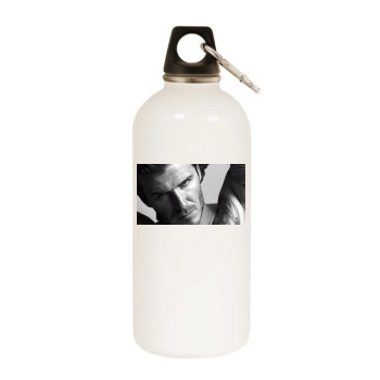 David Beckham White Water Bottle With Carabiner