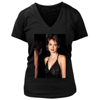 Winona Ryder Women's Deep V-Neck TShirt