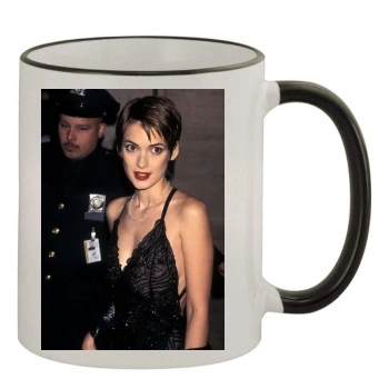 Winona Ryder 11oz Colored Rim & Handle Mug