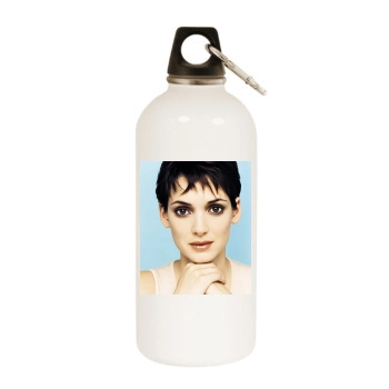 Winona Ryder White Water Bottle With Carabiner