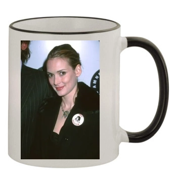 Winona Ryder 11oz Colored Rim & Handle Mug