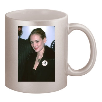 Winona Ryder 11oz Metallic Silver Mug