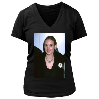 Winona Ryder Women's Deep V-Neck TShirt