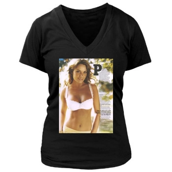 Erica Durance Women's Deep V-Neck TShirt