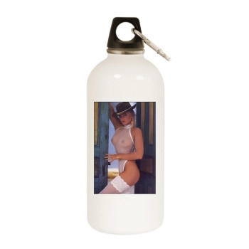 Erika Eleniak White Water Bottle With Carabiner