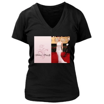 Jaime Pressly Women's Deep V-Neck TShirt