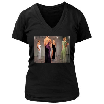 Jaime Pressly Women's Deep V-Neck TShirt