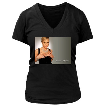 Jaime Pressly Women's Deep V-Neck TShirt