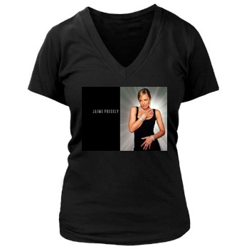 Jaime Pressly Women's Deep V-Neck TShirt