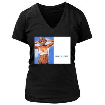 Jaime Pressly Women's Deep V-Neck TShirt