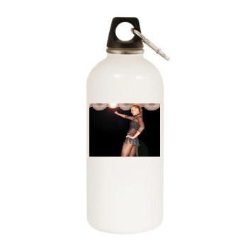 Jaime Pressly White Water Bottle With Carabiner