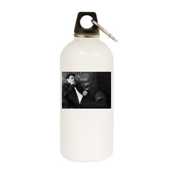 James Franco White Water Bottle With Carabiner