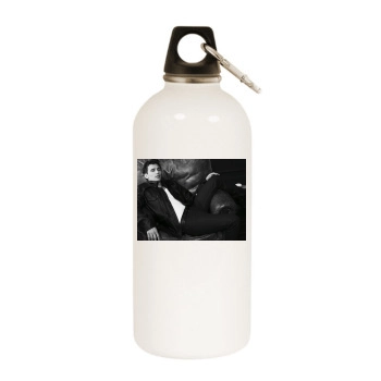 James Franco White Water Bottle With Carabiner