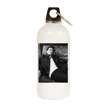 James Franco White Water Bottle With Carabiner