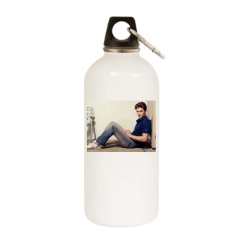 James Franco White Water Bottle With Carabiner