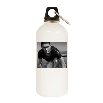 James Franco White Water Bottle With Carabiner