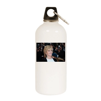 Jane Fonda White Water Bottle With Carabiner