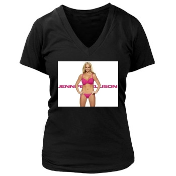 Jennifer Ellison Women's Deep V-Neck TShirt