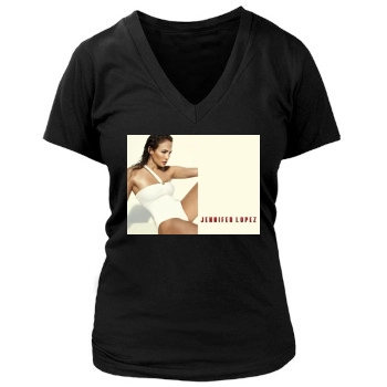 Jennifer Lopez Women's Deep V-Neck TShirt