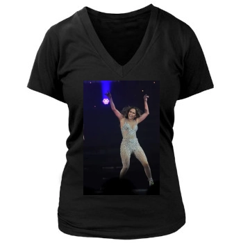 Jennifer Lopez Women's Deep V-Neck TShirt