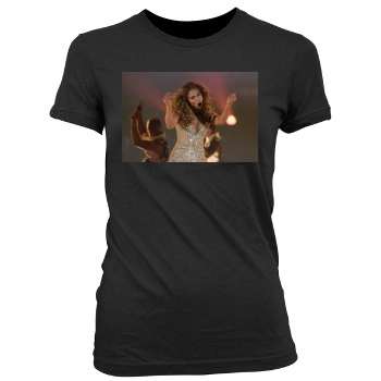 Jennifer Lopez Women's Junior Cut Crewneck T-Shirt