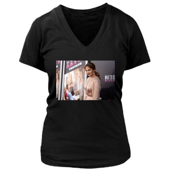 Jennifer Lopez Women's Deep V-Neck TShirt