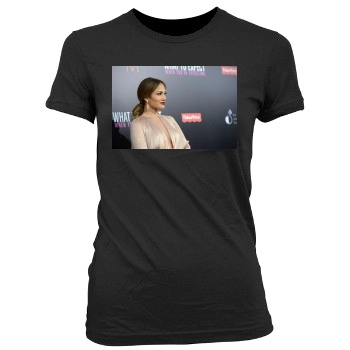 Jennifer Lopez Women's Junior Cut Crewneck T-Shirt