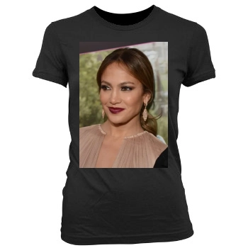 Jennifer Lopez Women's Junior Cut Crewneck T-Shirt