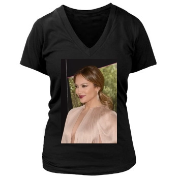 Jennifer Lopez Women's Deep V-Neck TShirt