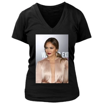 Jennifer Lopez Women's Deep V-Neck TShirt