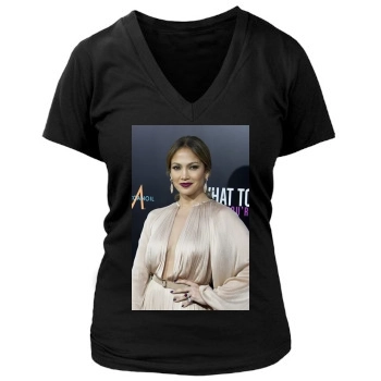 Jennifer Lopez Women's Deep V-Neck TShirt