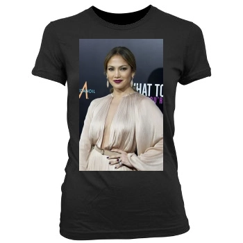 Jennifer Lopez Women's Junior Cut Crewneck T-Shirt