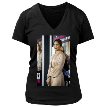 Jennifer Lopez Women's Deep V-Neck TShirt