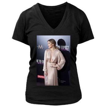 Jennifer Lopez Women's Deep V-Neck TShirt